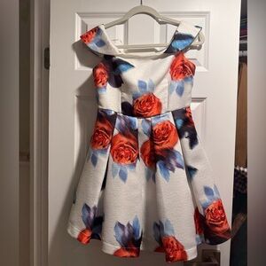 Topshop Floral Off the Shoulder Dress
